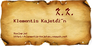 Klementis Kajetán névjegykártya
